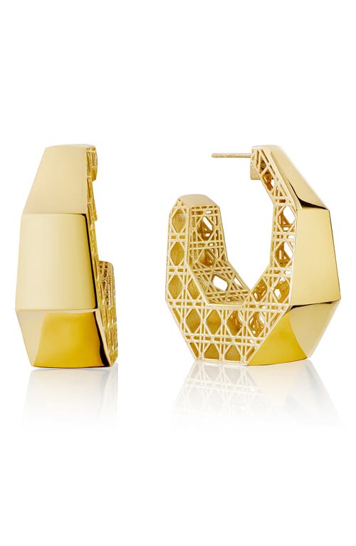 Cane Hoop Earrings in 18K Gold Vermeil