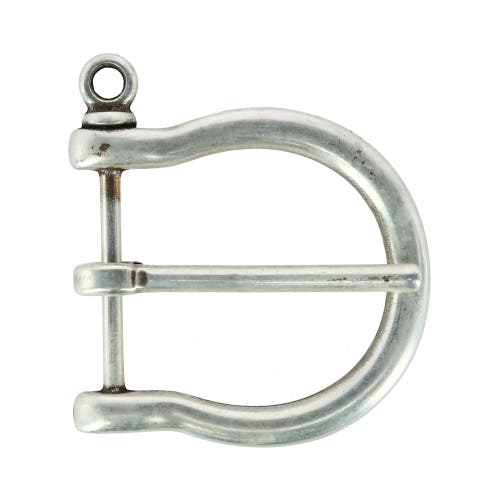 Shop Trafalgar 35mm Distinguished Rounded Solid Brass Harness Belt Buckle In Silver