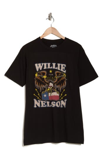 Shop American Needle Willie Nelson Cotton Graphic T-shirt In Black