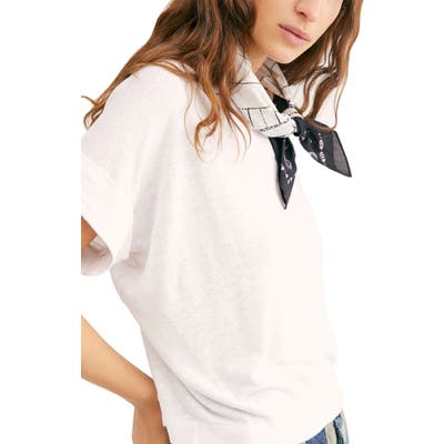 Free People Sweet Surprise Linen Blend Tee, White