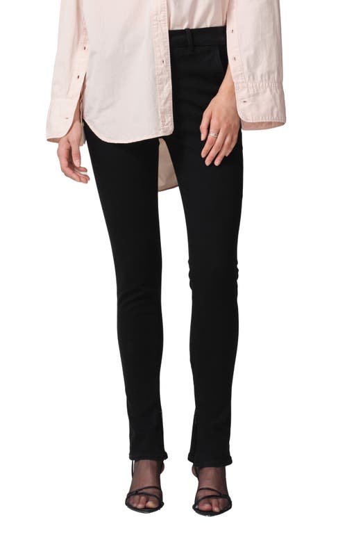 Citizens of Humanity Jayla Split Hem High Waist Skinny Jeans Plush Black at Nordstrom,