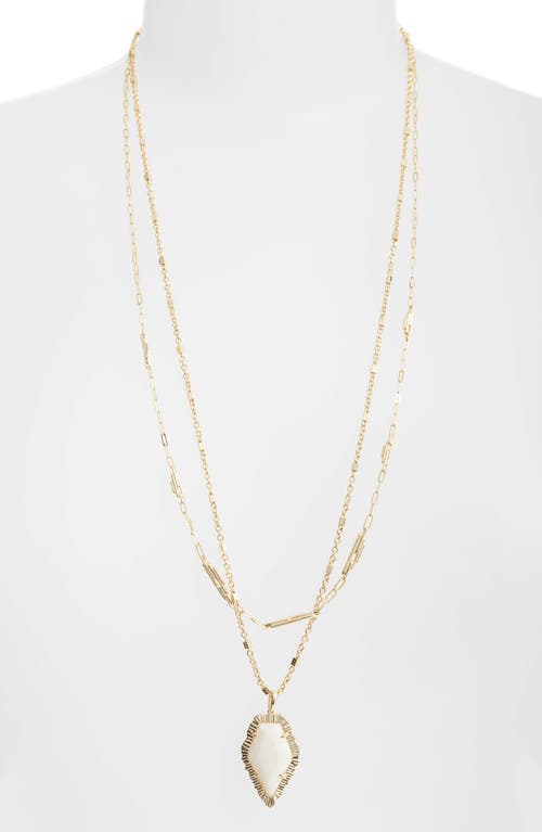 Kendra Scott Tessa Multistrand Pendant Necklace in Gold White Mussel