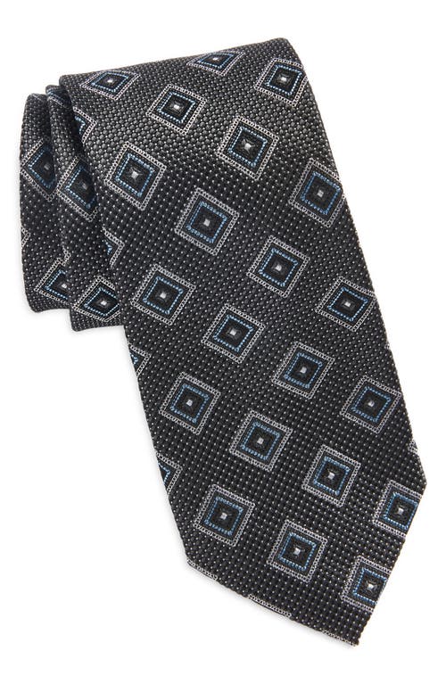 Shop Nordstrom Grid Silk Tie In Black