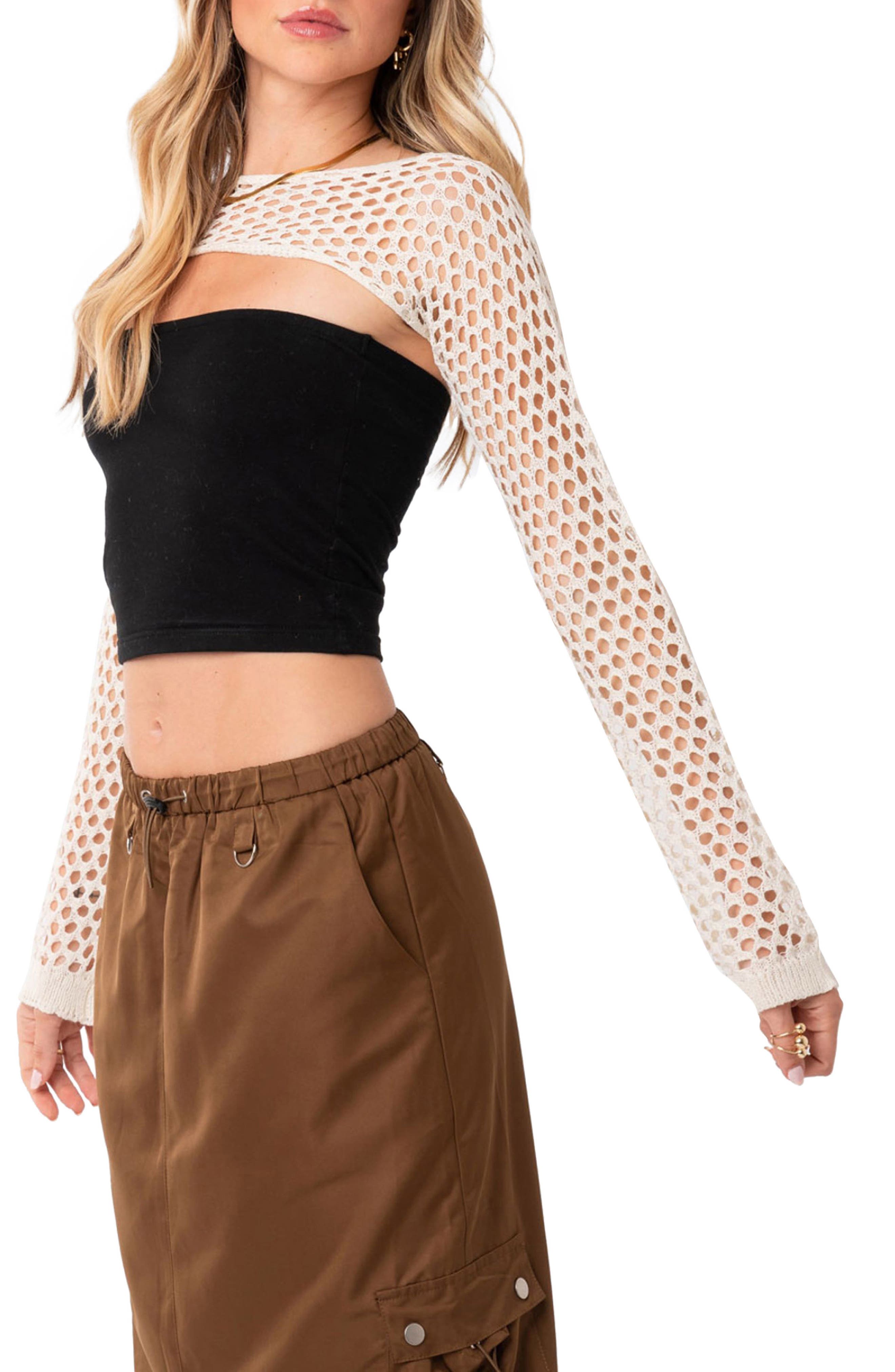 EDIKTED Crochet Shrug Sweater | Nordstrom