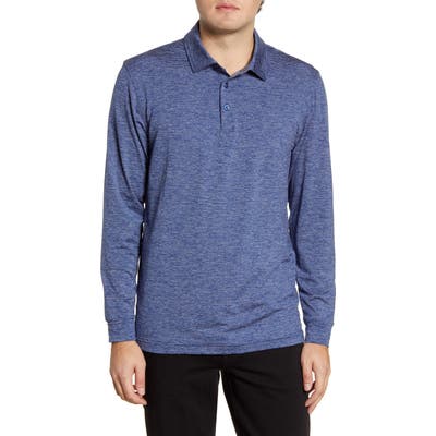 Vineyard Vines Destin Stripe Long Sleeve Performance Polo, Blue