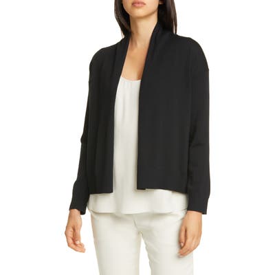 Eileen Fisher Extra Fine Merino Wool Cardigan, Black