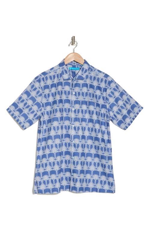 Shop Tori Richard Palm Adore Short Sleeve Button-up Camp Shirt In Freesia
