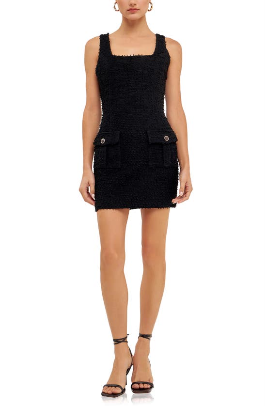 Endless Rose Bouclé Tank Dress In Black