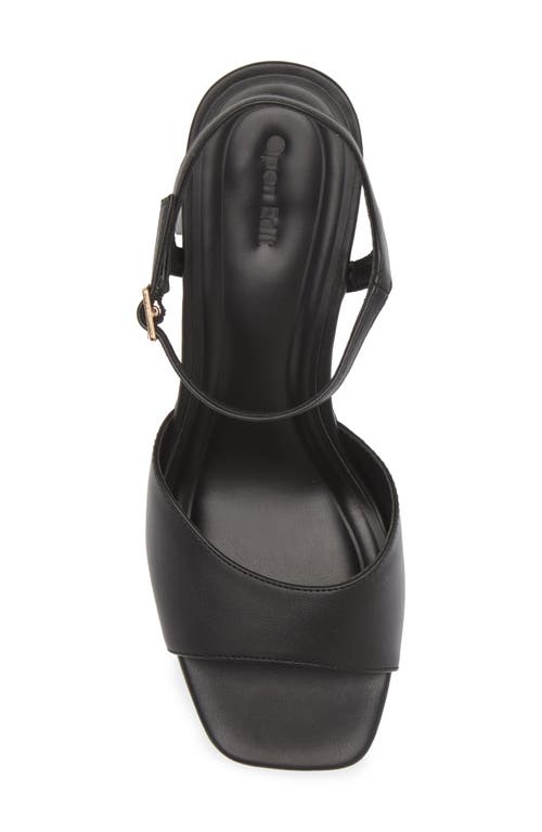 Open Edit Whitney Block Heel Sandal In Black