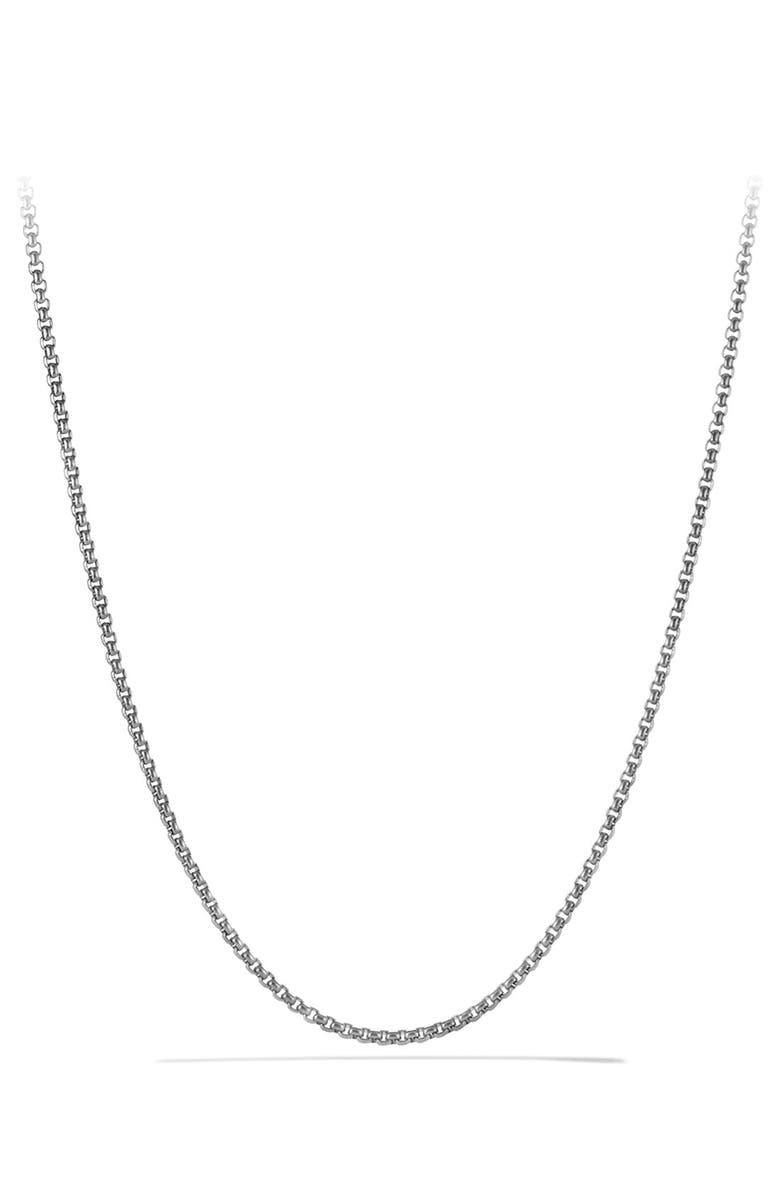 David Yurman Men's Box Chain Necklace in Grey Titanium, 2.7mm, Main, color, Titanium/ Silver