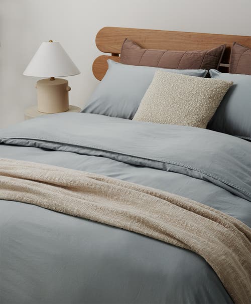 Shop Pact Organic Room Service Sateen Duvet Cover In Quarry