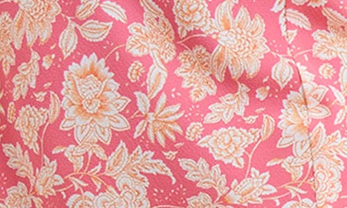 Shop French Connection Cosette Verona Floral Midi Skirt In Rose/mandarin Orange