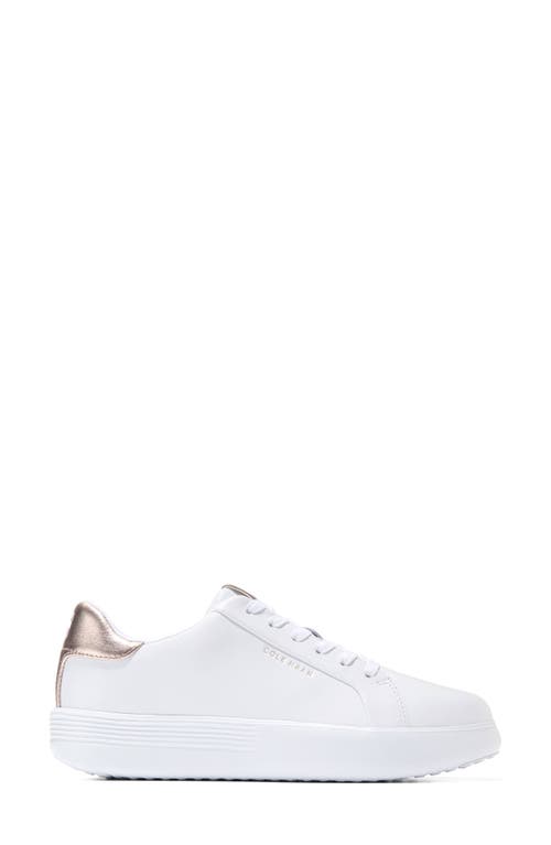Cole Haan Grand Crosscourt Joy Platform Sneaker In Optic White/rose Gold