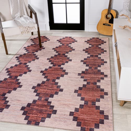 Jonathan Y Timantii Modern Trellis Kilim Machine-washable Area Rug In Red/ivory