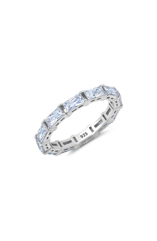 Shop Crislu Baguette Cut Cubic Zirconia Eternity Ring In Silver