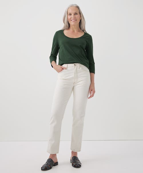 Pact Organic Cotton Softspun Scoop Neck 3/4 Sleeve Tee In Mountain View