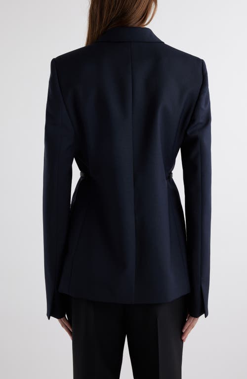 Shop Givenchy Voyou Belted Wool & Mohair Blazer In Night Blue