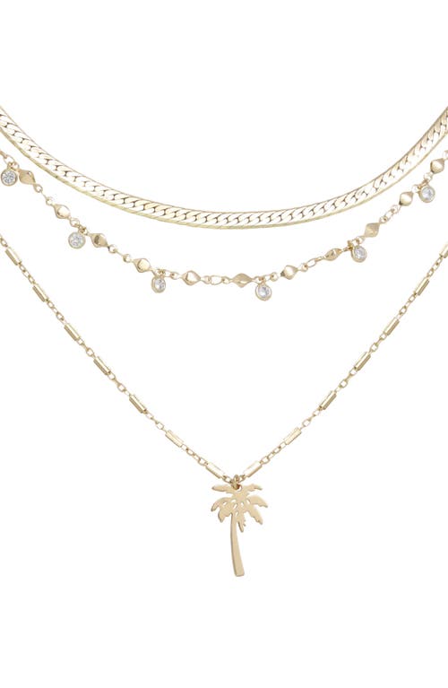 Ettika Palm Pendant Multistrand Necklace in Gold at Nordstrom