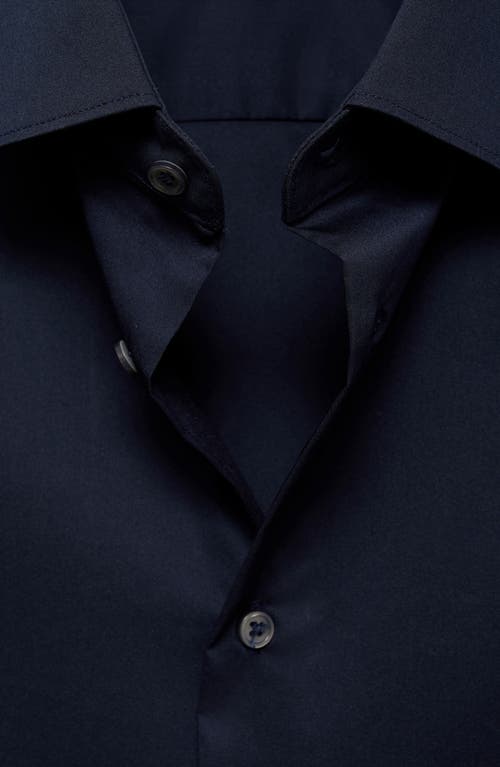 Mango Men's Snap Buttons Overshirt In Dark Navy