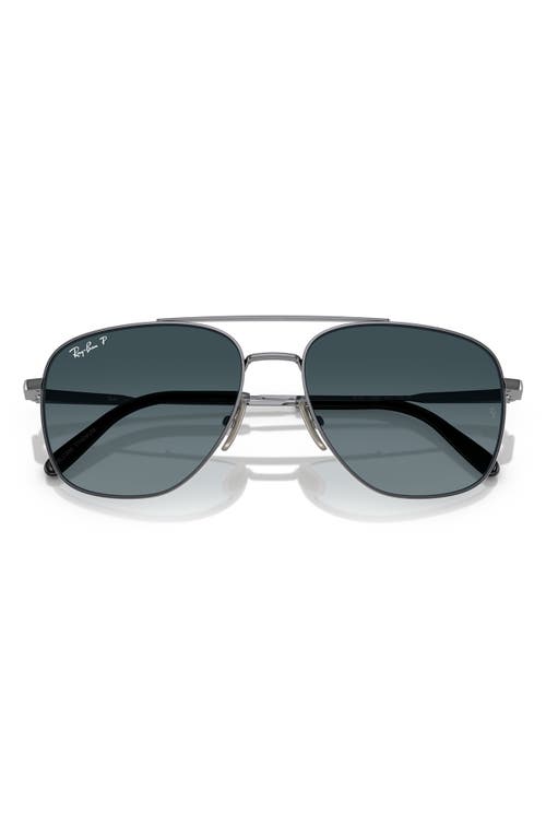 Ray Ban Ray-ban 59mm Polarized Square Sunglasses In Gunmetal