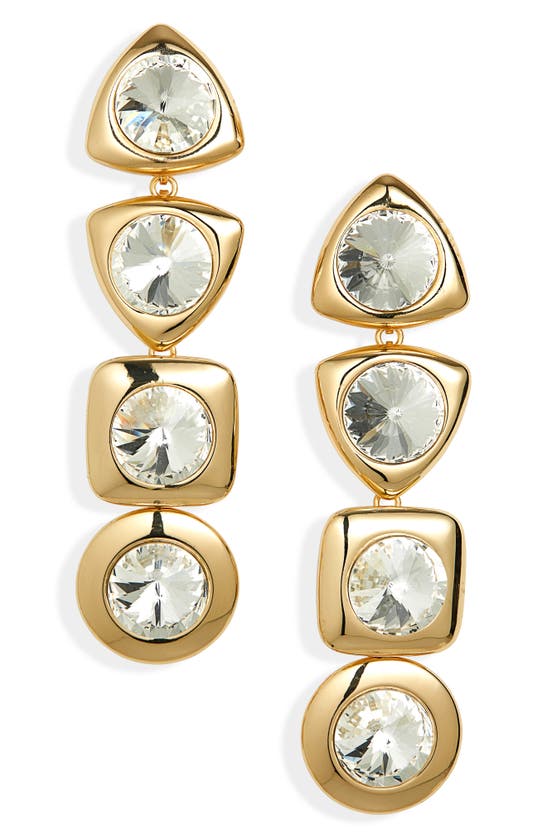 Shop Area Crystal Drop Earrings In Gold