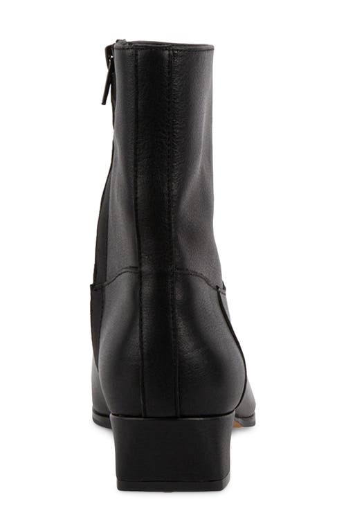 Steve Madden Dusty Zipper Block Heel Booties In Black Leather
