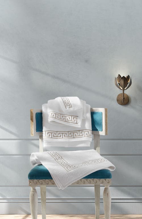 Matouk Adelphi Cotton Wash Cloth In White/truffle