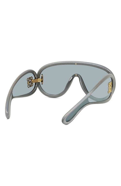 Shop Loewe X Paula's Ibiza Mask Sunglasses In Black/other/blue Mirror