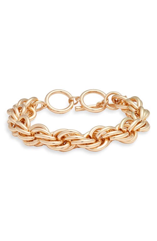 Jumbo Rope Chain Toggle Bracelet in Gold