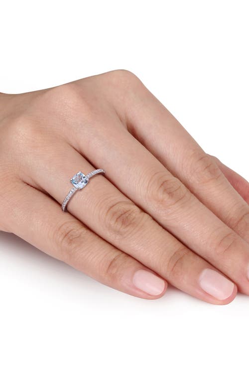 Delmar Cushion-cut Sky Blue Topaz & Diamond Ring In Blue