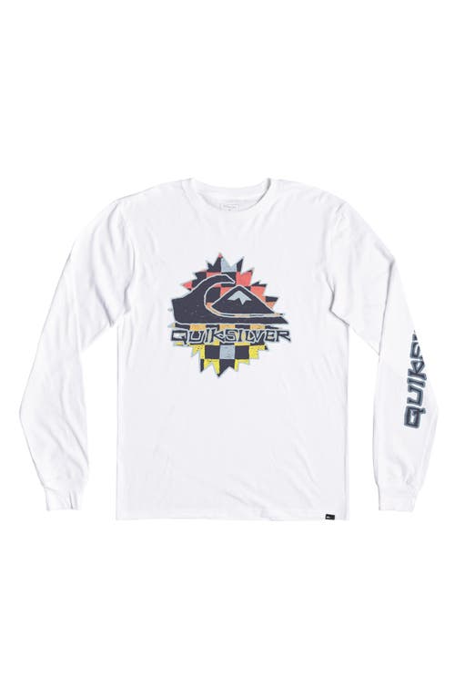 Quiksilver Kids' Gen X Long Sleeve Cotton Graphic Tee in White