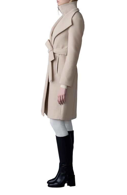 Mackage Norita Double-face Belted Wool Coat In Trench