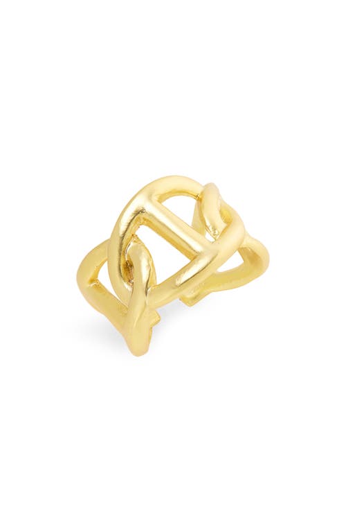 Karine Sultan Oversize Adjustable Link Ring in Gold