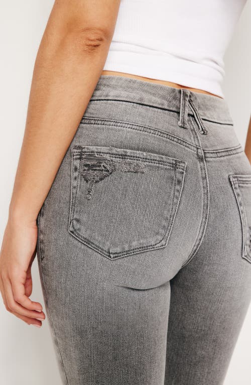 Shop Good American Good Classic Raw Step Hem Straight Leg Jeans In Black330