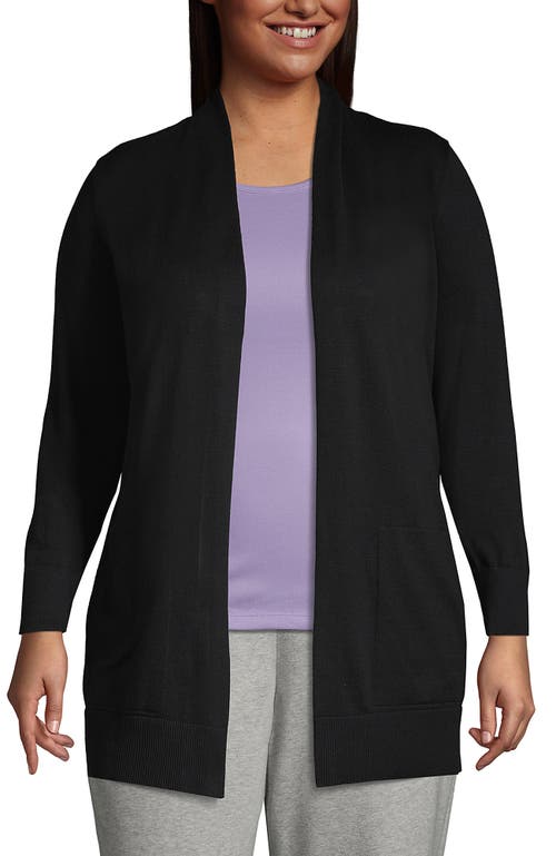 LANDS' END LANDS' END PLUS SIZE LONG SLEEVE OPEN LONG CARDIGAN SWEATER 