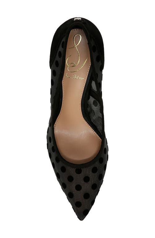 Sam Edelman Hazel Polka Dot Mesh Pump Black Polka Dot Mesh In Black Mesh