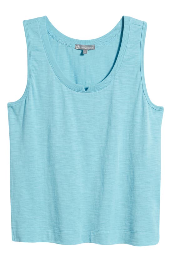 Shop Wit & Wisdom Notched Sleeveless Tank In Island Sky