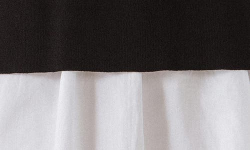 ENGLISH FACTORY ENGLISH FACTORY COMBO KNIT & POPLIN DRESS