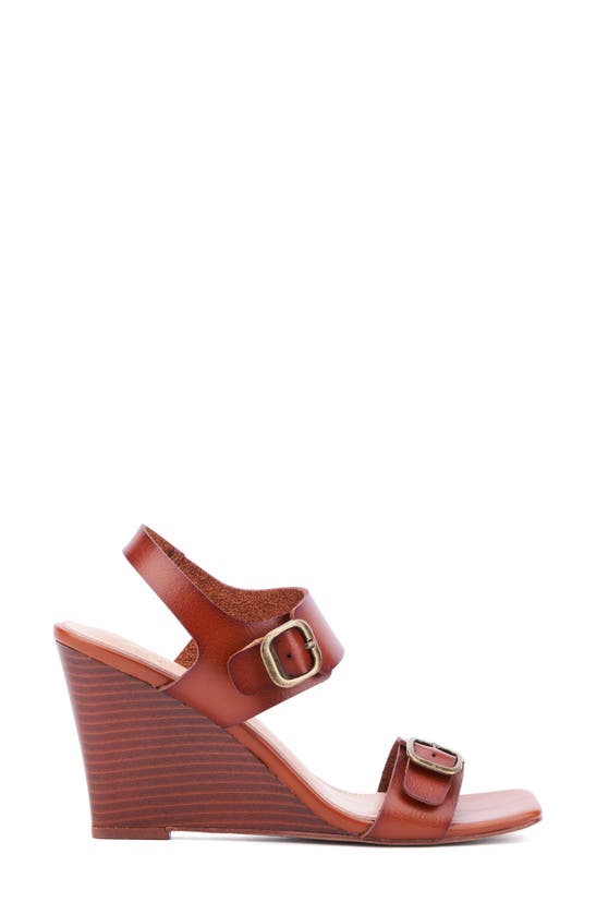New York And Company Velma Wedge Sandal In Brown