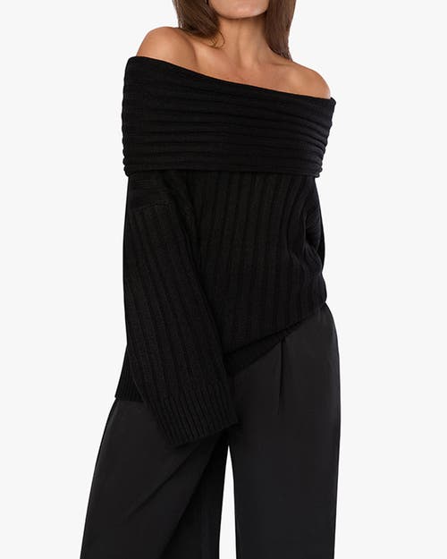 Shop Weworewhat Oversized Off Shoulder Sweater In Black