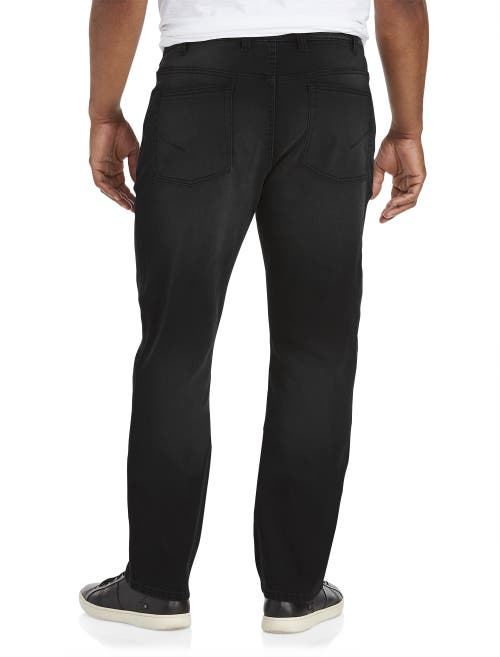True Nation Washed Black Athletic-fit Stretch Jeans In Black