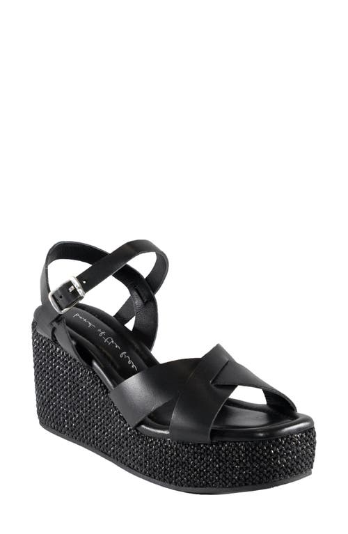 band of the free Antares Wedge Strappy Sandal in Black