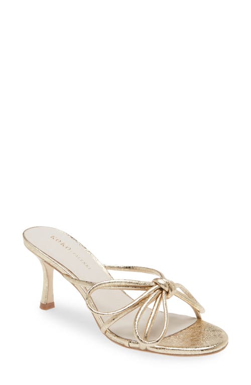 Barely Strappy Sandal in Gold Leather