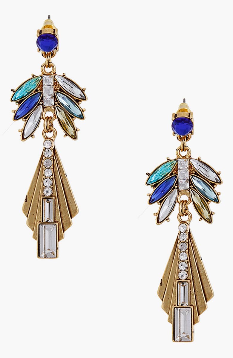 ERICKSON BEAMON ROCKS 'Tropical Punch' Drop Earrings, Main, color, BLUE MIX/ GOLD