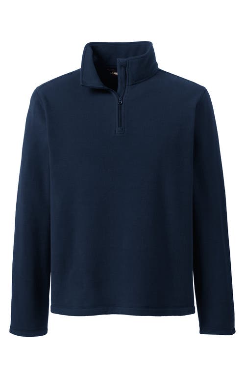 Lands' End School Uniform Young Lightweight Fleece Quarter Zip Pullover In Classic Navy
