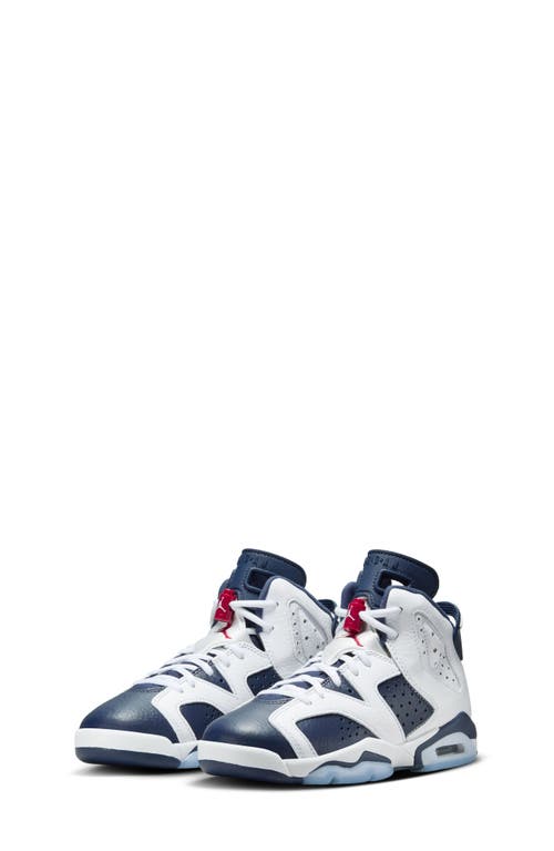 Jordan Air 6 Retro High Top Sneaker In White/varsity Red/navy