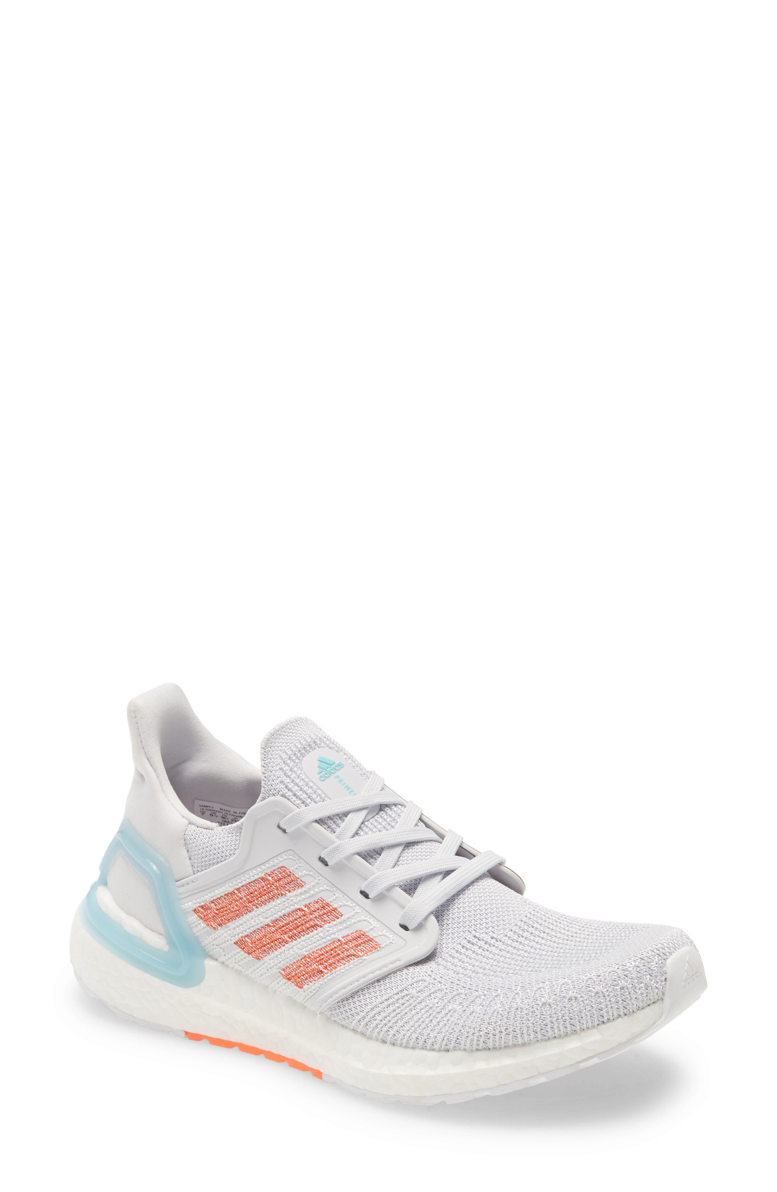 Adidas Originals Ultraboost 20 Running Shoe In Dash Grey/ True Orange/ Blue
