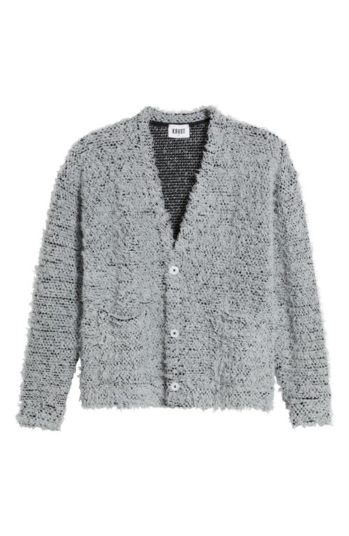 Shop Krost Fuzzy Jacquard Cardigan In Glacier Gray