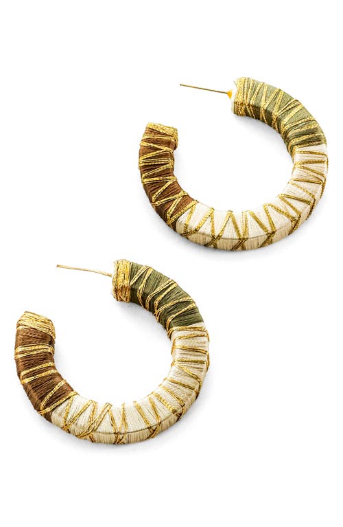 Panacea Wrapped Hoop Earrings in Brown at Nordstrom