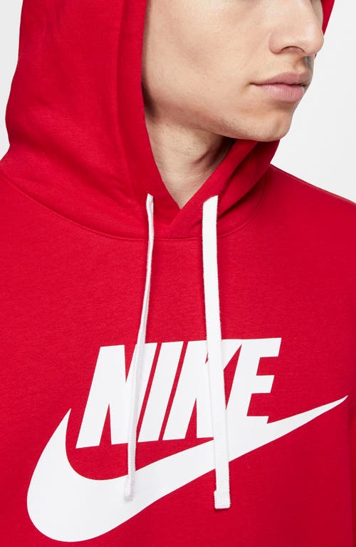 Shop Nike Sportswear Club Fleece Logo Hoodie In University Red/white